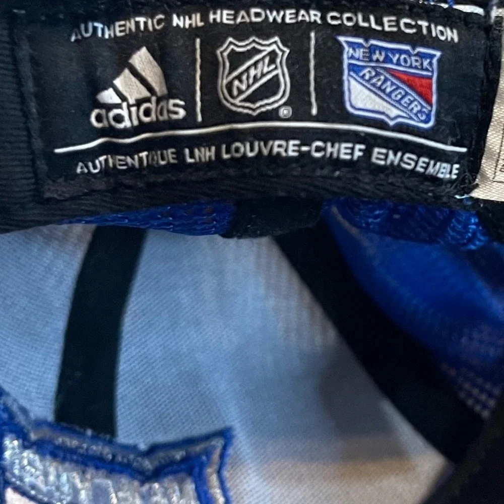 Adidas New York Rangers NHL Trucker Hat Mens OSFA Blue Grey Snapback Mesh Cap